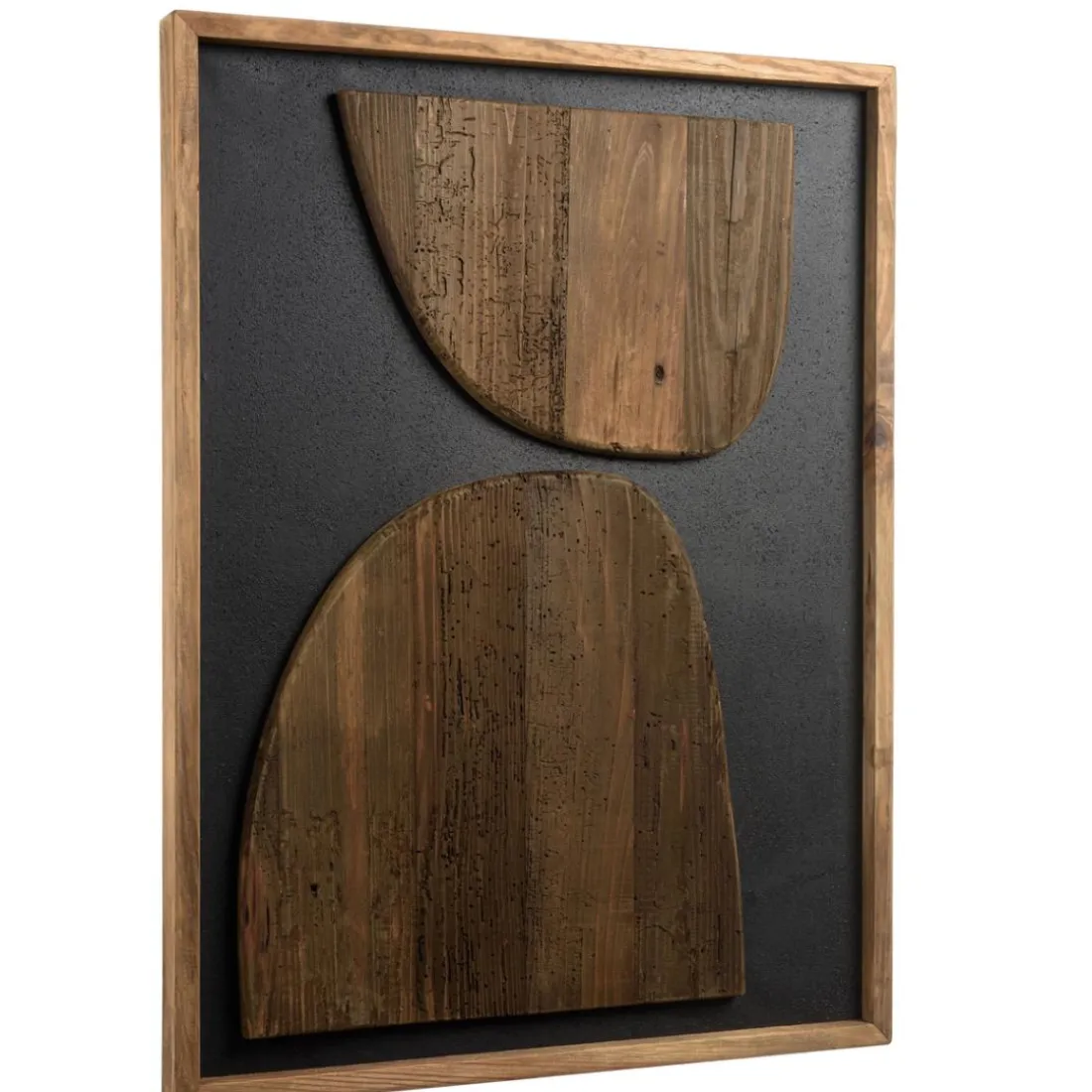 Décoration murale formes sur fond noir Pin recyclé SANDY