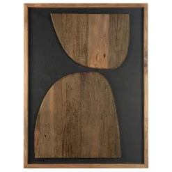 Décoration murale formes sur fond noir Pin recyclé SANDY