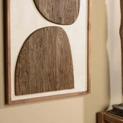 Décoration murale formes sur fond blanc en Pin recyclé SANDY