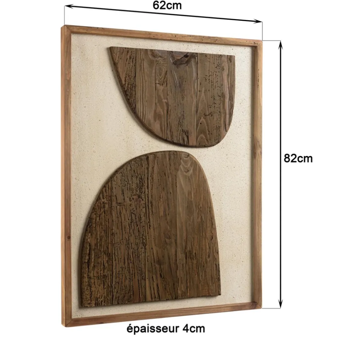 Décoration murale formes sur fond blanc en Pin recyclé SANDY