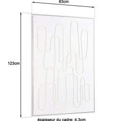 Décoration murale lignes abstraites n°1, cadre blanc HOMER