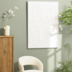 Décoration murale lignes abstraites n°2, cadre blanc HOMER