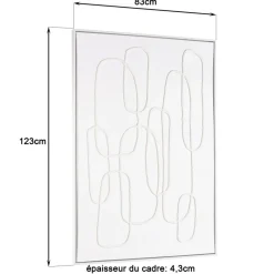 Décoration murale lignes abstraites n°2, cadre blanc HOMER