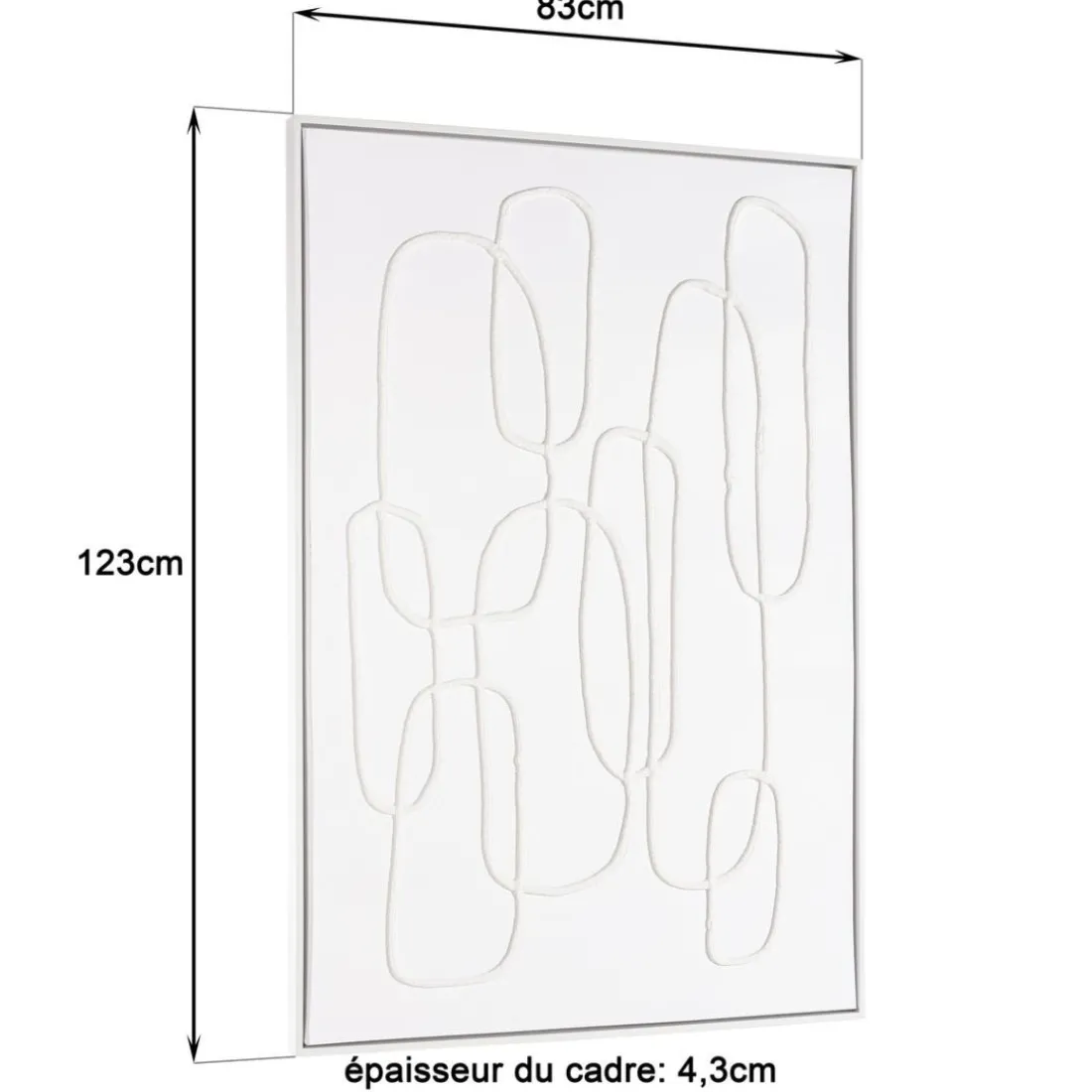 Décoration murale lignes abstraites n°2, cadre blanc HOMER