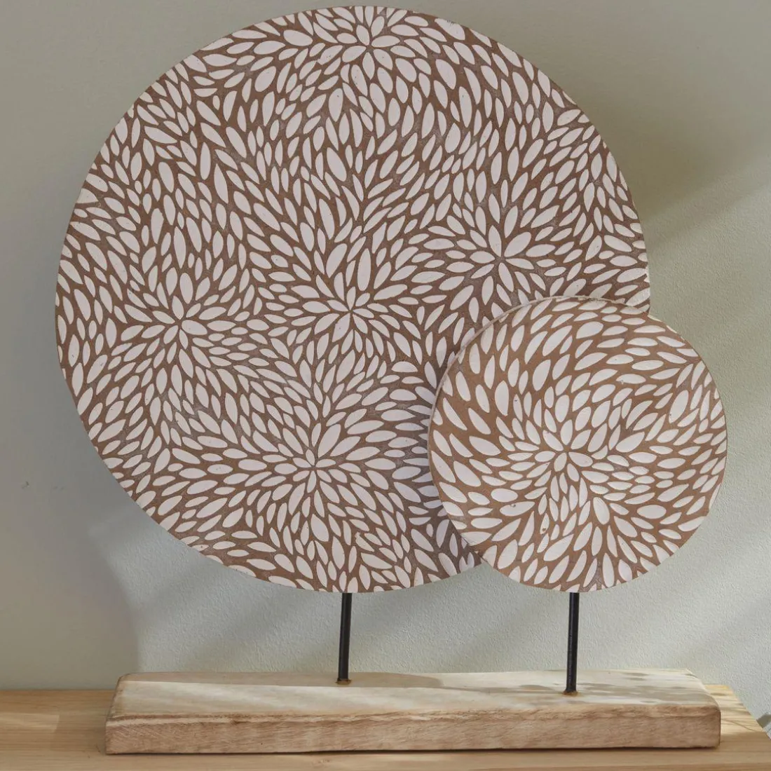 Deco a poser Beige Bois de manguier FACTORY -2 pièces