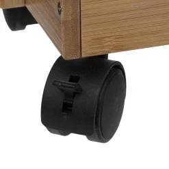 Desserte à roulette 4 niveaux en bambou