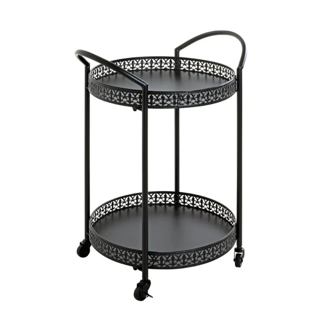 Desserte à roulettes métal laqué noir
