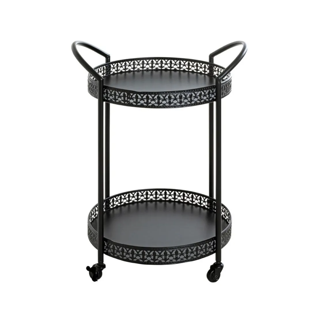 Desserte à roulettes métal laqué noir