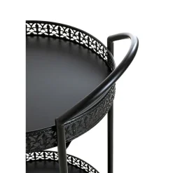 Desserte à roulettes métal laqué noir