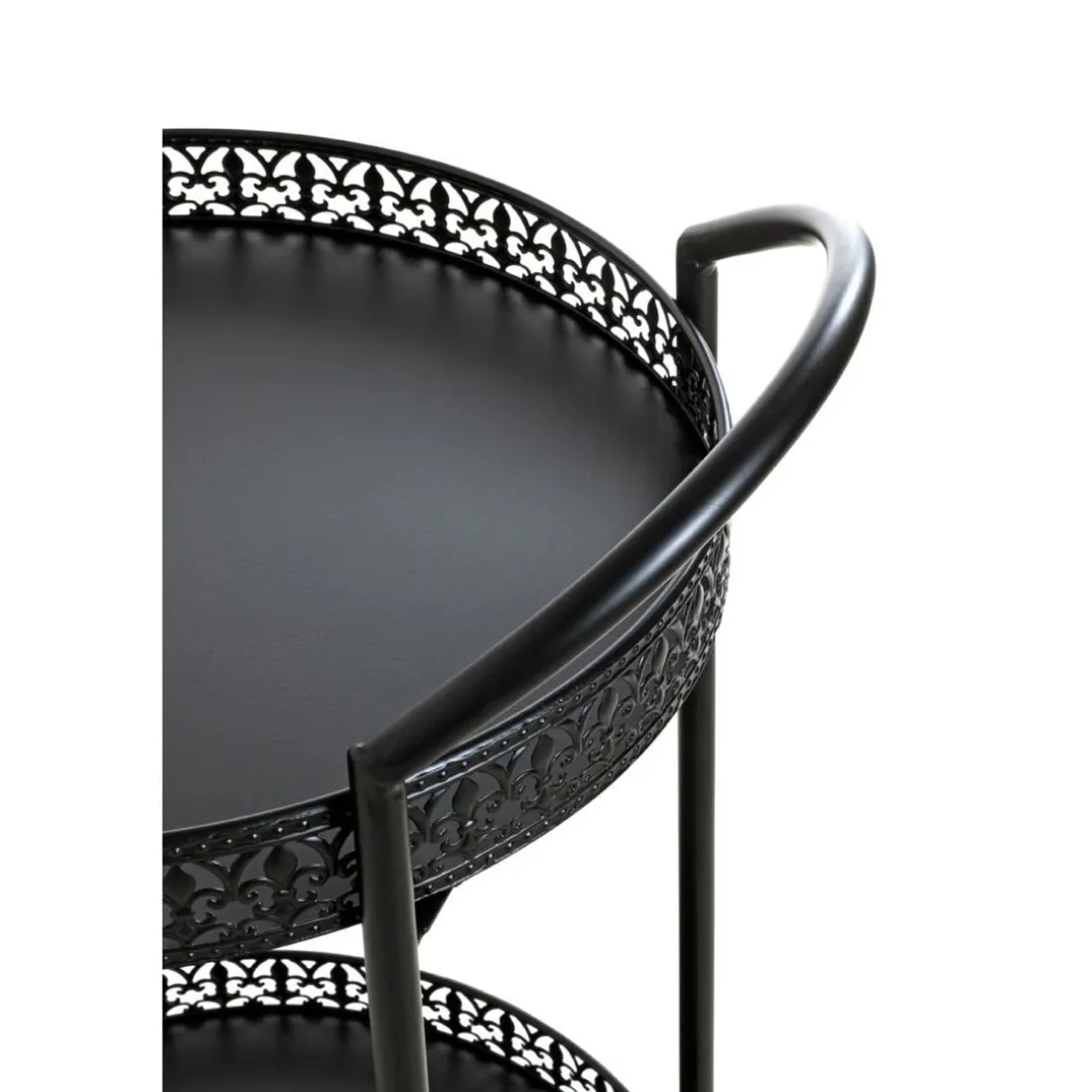 Desserte à roulettes métal laqué noir