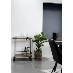 Desserte A Roulettes VITA Noir Et Naturel