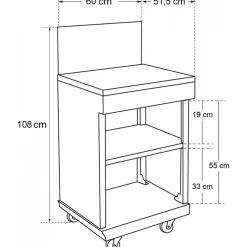 Desserte intégrable aux barbecues MIND et CORRYO