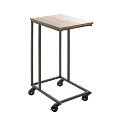 Desserte sur roulettes décor chêne