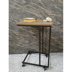 Desserte sur roulettes décor chêne