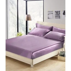 Drap Housse en Soie Sans Couture violet