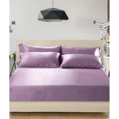 Drap Housse en Soie Sans Couture violet