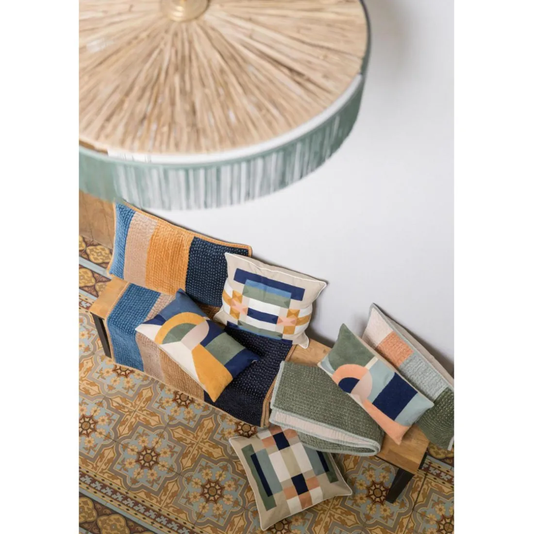 Edredon Elise patchs Cobalt 80 x 180