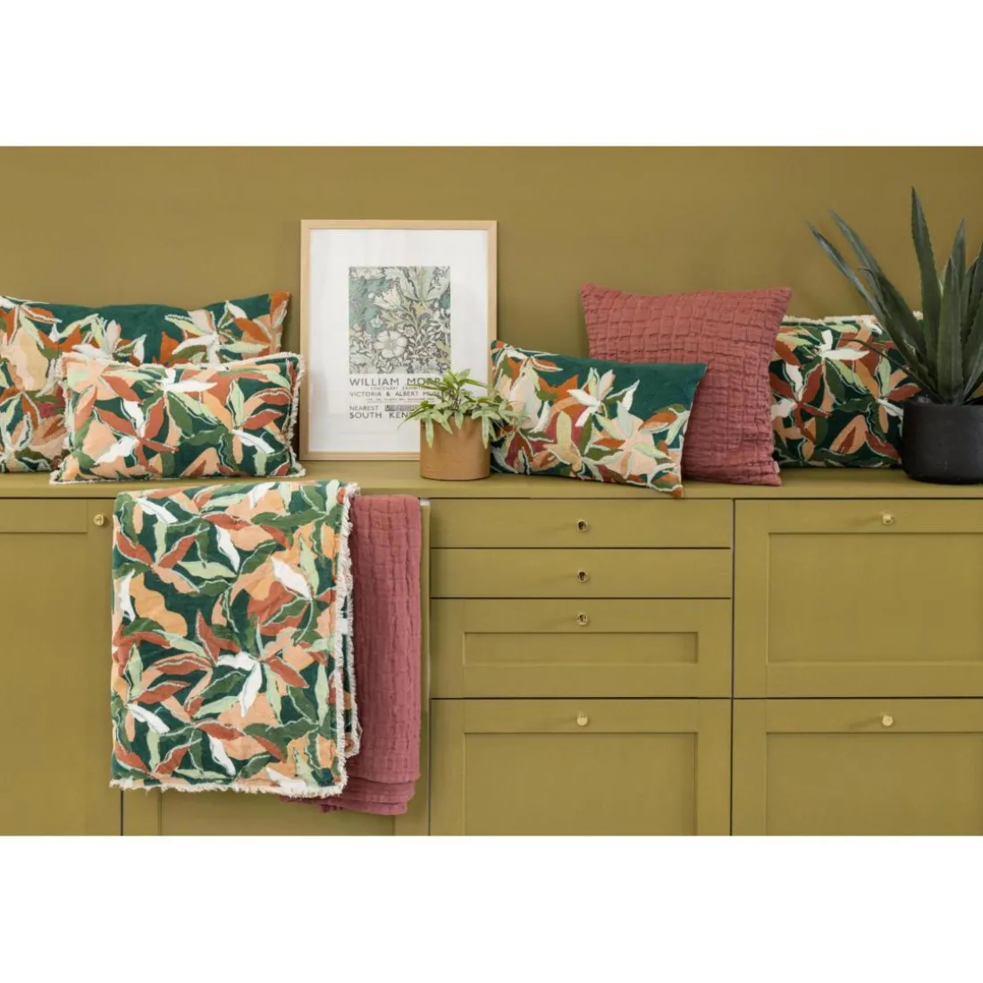 Edredon imprimé Alina Pétrole 85 x 200