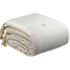 Edredon pompons Elise Perle 80 x 180