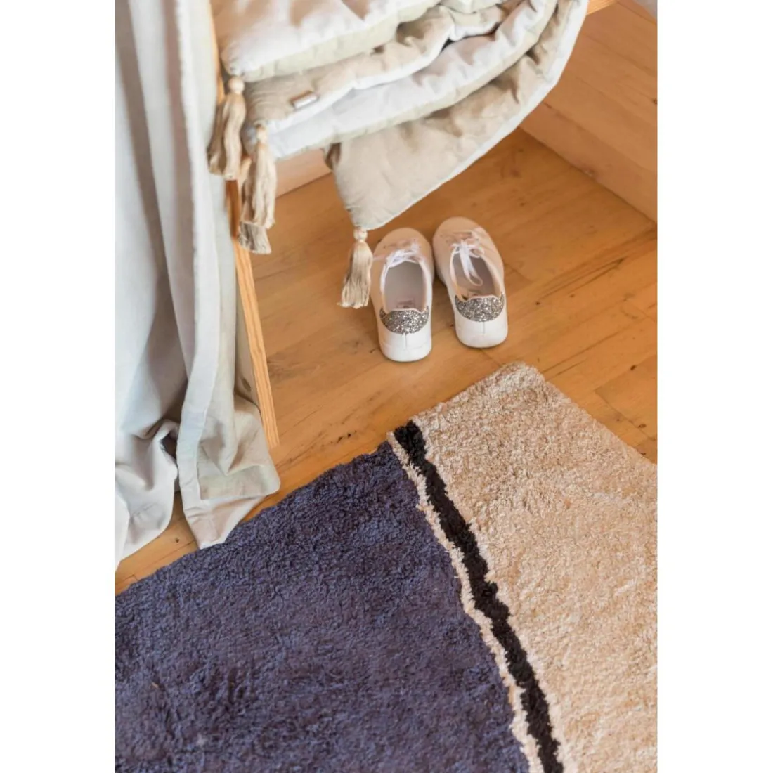 Edredon pompons Elise Perle 80 x 180