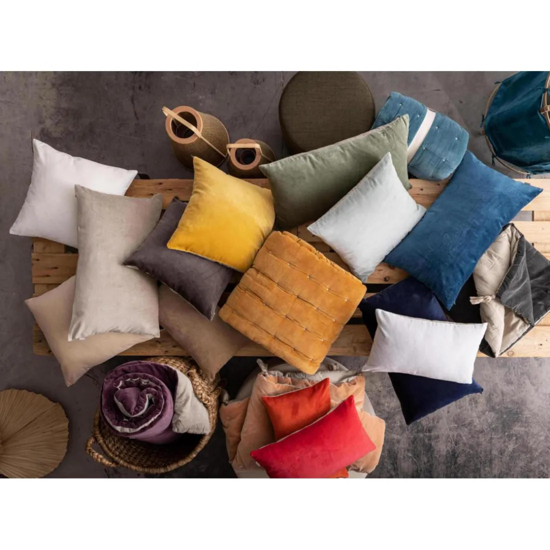 Edredon pompons Elise Perle 80 x 180