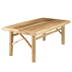 Ensemble canapé 2 places 2 fauteuils 1 table basse en teck MADURA Blanc