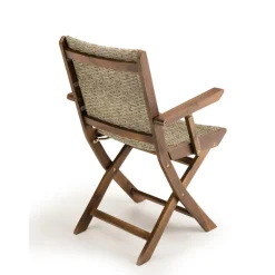 Ensemble de 2 fauteuils de jardin pliants en bois Acacia et rotin synthétique
