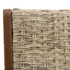 Ensemble de 2 fauteuils de jardin pliants en bois Acacia et rotin synthétique