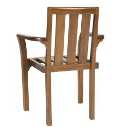 Ensemble de 2 fauteuils empilables HANNA en bois teck huilé