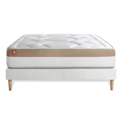 Ensemble LE COSY Memoire de forme 7 zones de confort sommier Blanc