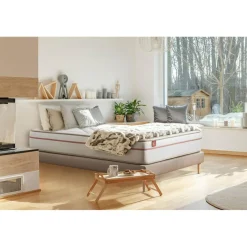 Ensemble LE PAISIBLE Memoire de forme BioVisco sommier Beige