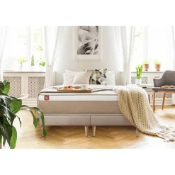 Ensemble LE SOYEUX Ressorts ensaches Memoire de forme BioVisco double sommiers Beige