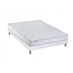 Ensemble Matelas 100% latex 3 zones NUDE et Sommier Blanc