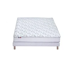 Ensemble Matelas 100% latex 3 zones NUDE et Sommier Blanc