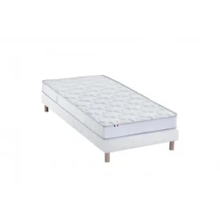 Ensemble Matelas 100% latex 3 zones NUDE et Sommier Blanc