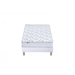 Ensemble Matelas 100% latex 3 zones NUDE et Sommier Blanc