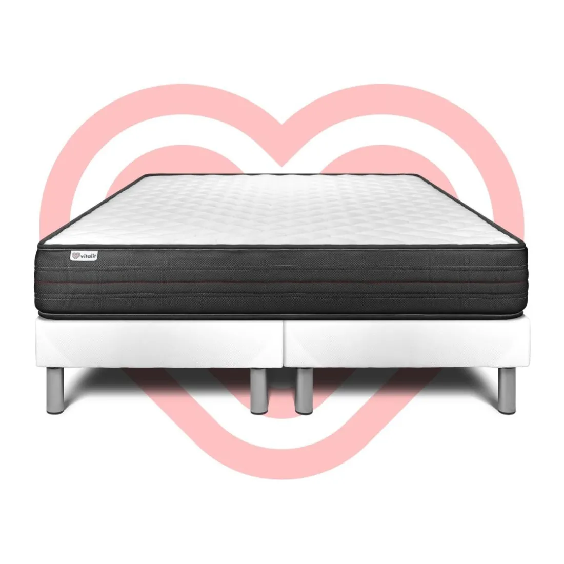 Ensemble Matelas en mousse polyuréthane à mémoire de forme VITALPOWER