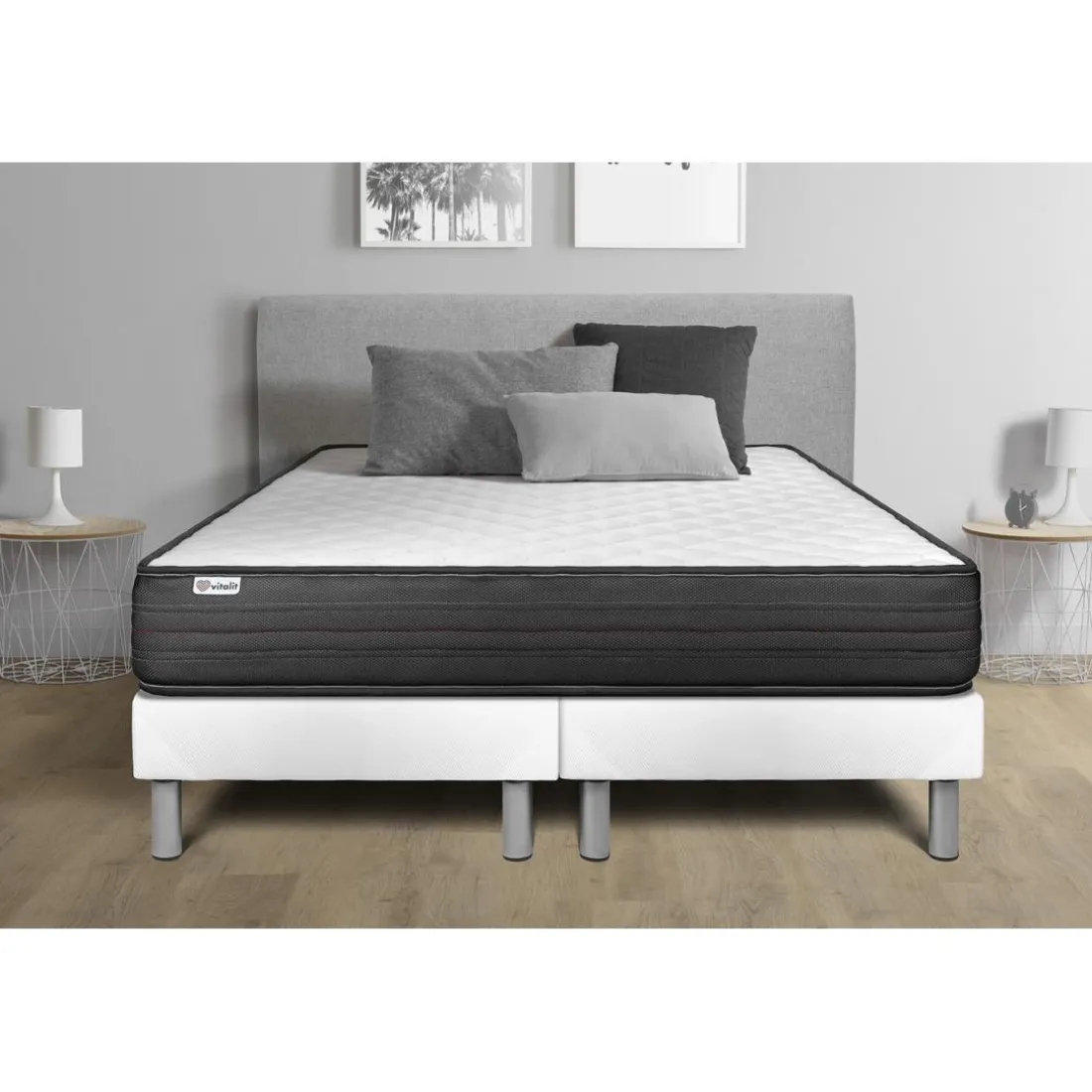 Ensemble Matelas en mousse polyuréthane à mémoire de forme VITALPOWER