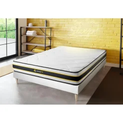 Ensemble matelas FLEXY sommier kit blanc