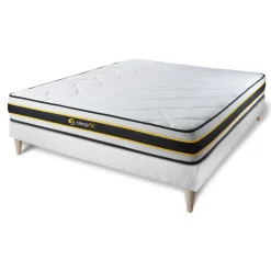 Ensemble matelas FLEXY sommier kit blanc