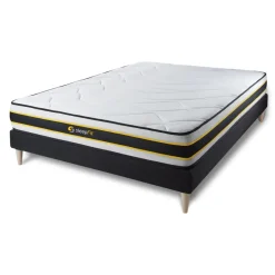 Ensemble matelas FLEXY sommier kit noir
