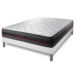Ensemble matelas REGEN a memoire de forme sommier kit blanc