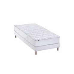 Ensemble Matelas Ressorts 7 zones COSMA + Sommier - Made in France - Sommier Blanc