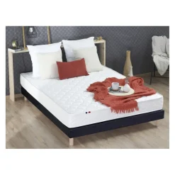 Ensemble Matelas Ressorts Fermes biconiques SPECTOS + Sommier Made in France - Sommier Noir
