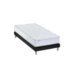 Ensemble Matelas Ressorts 7 zones COSMA + Sommier - Made in France - Sommier Noir