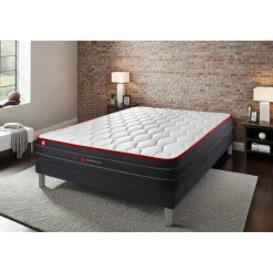 Ensemble sommier et matelas BOOST ressorts ensaches et memoire de forme