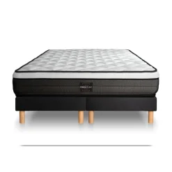 Ensemble Suite Ressorts ensaches, memoire de forme 5 zones double sommier noir