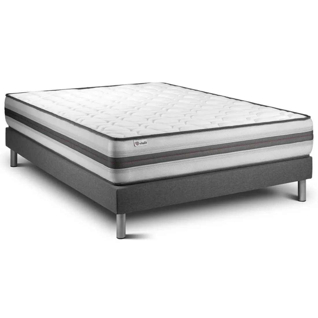 Ensemble VITALPOWER RECOVER sommier Kit gris