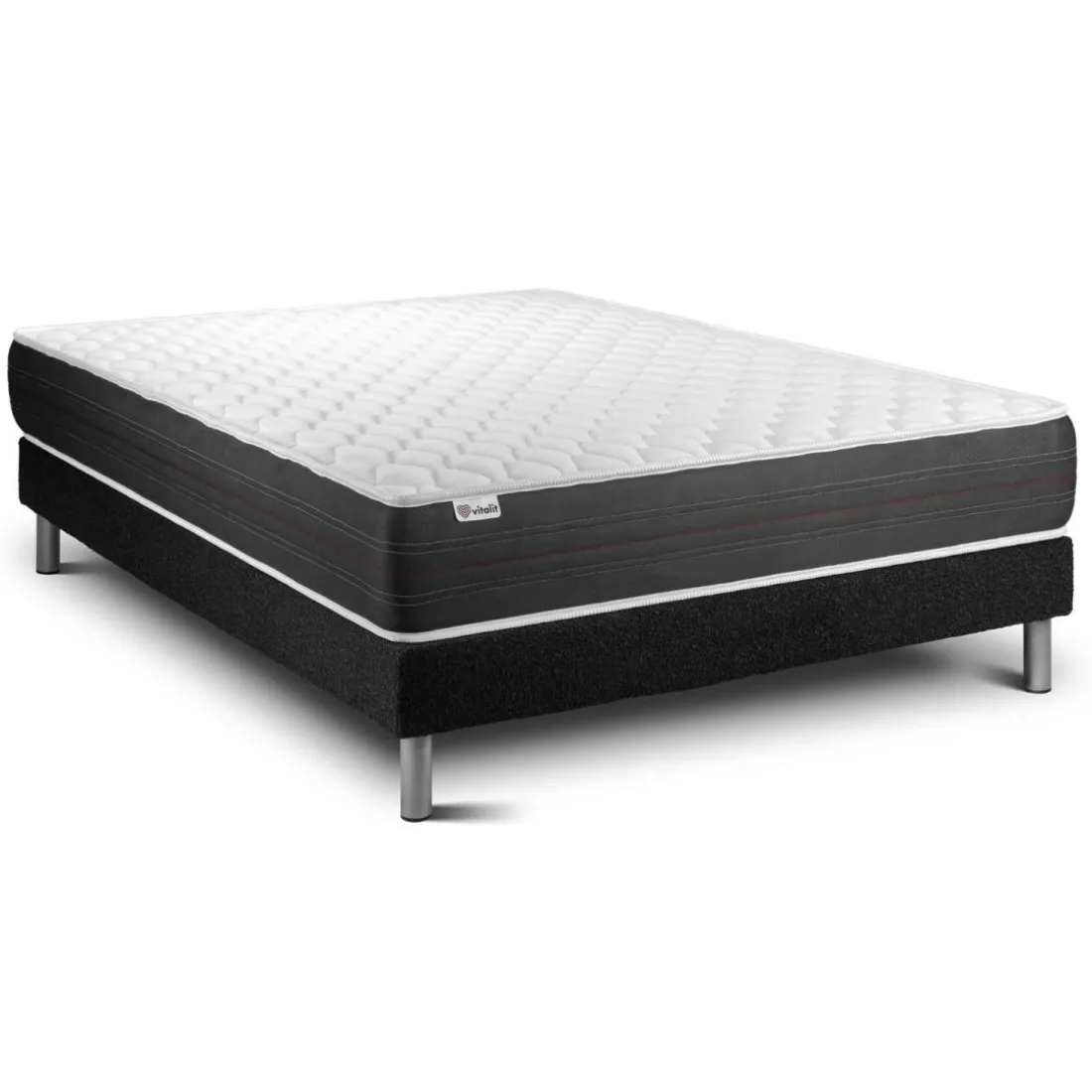 Ensemble VITALSPRING sommier Kit noir