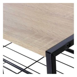 Etagère à chaussures 4 niveaux en acier et en bois Beige